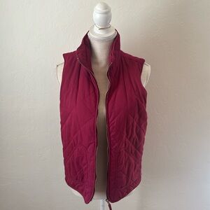 Cranberry quilted vest